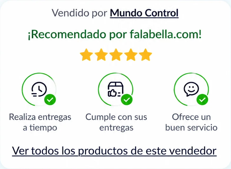 Tienda en Falabella.com con 5 estrellas y sello Recomendado por falabella.com