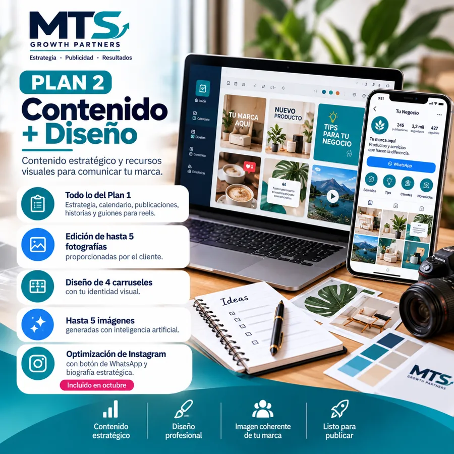 Plan 2 Contenido más Diseño de MTS Growth Partners